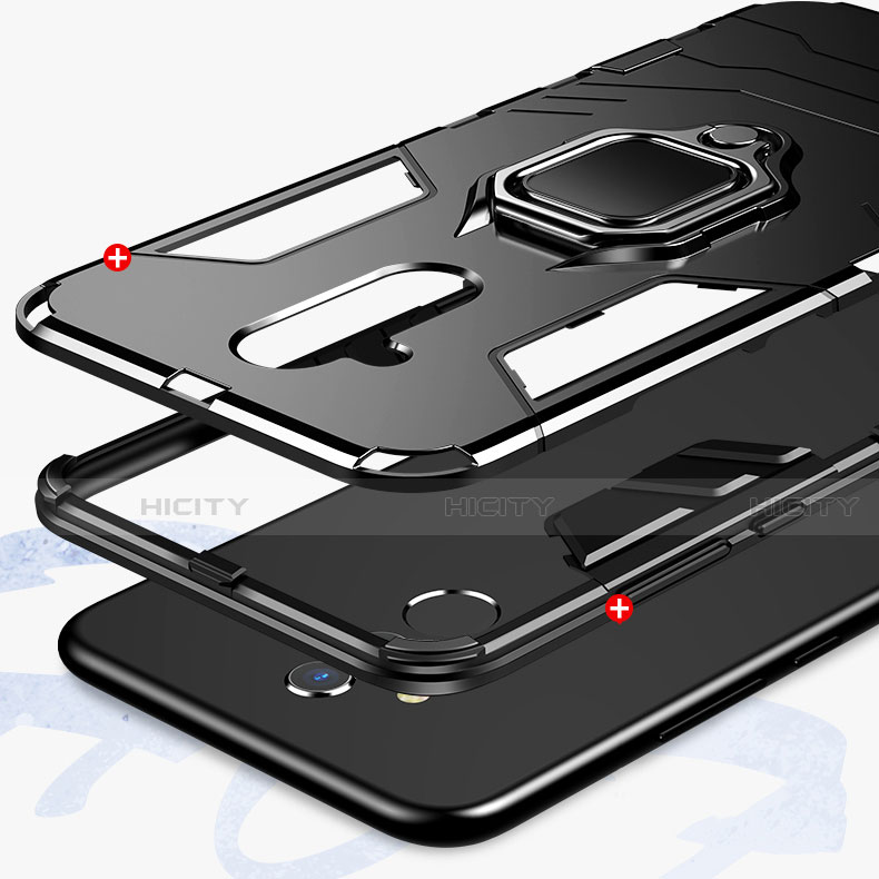 Custodia Silicone e Plastica Opaca Cover con Supporto A01 per Huawei Mate 20 Lite