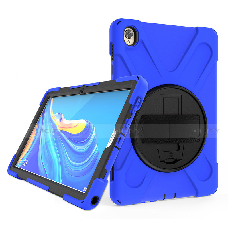 Custodia Silicone e Plastica Opaca Cover con Supporto A01 per Huawei MatePad 10.8 Blu