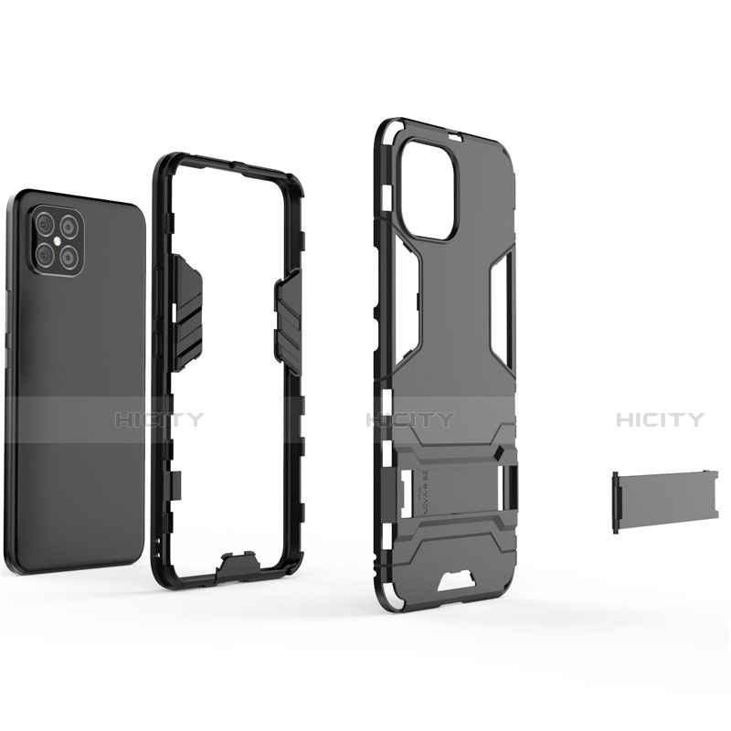 Custodia Silicone e Plastica Opaca Cover con Supporto A01 per Huawei Nova 8 SE 5G