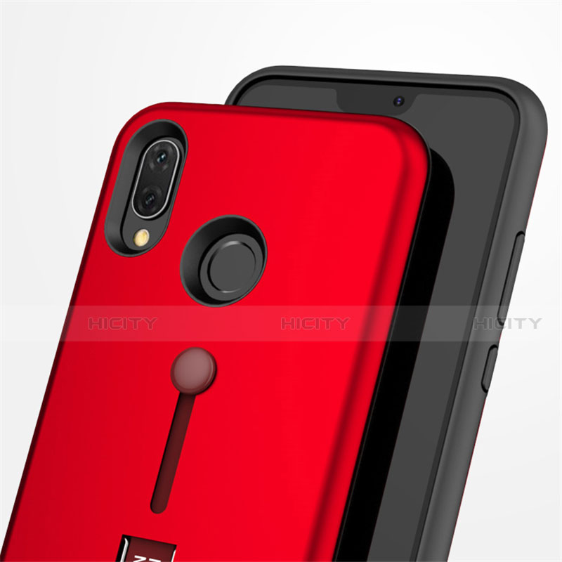 Custodia Silicone e Plastica Opaca Cover con Supporto A01 per Huawei P20 Lite