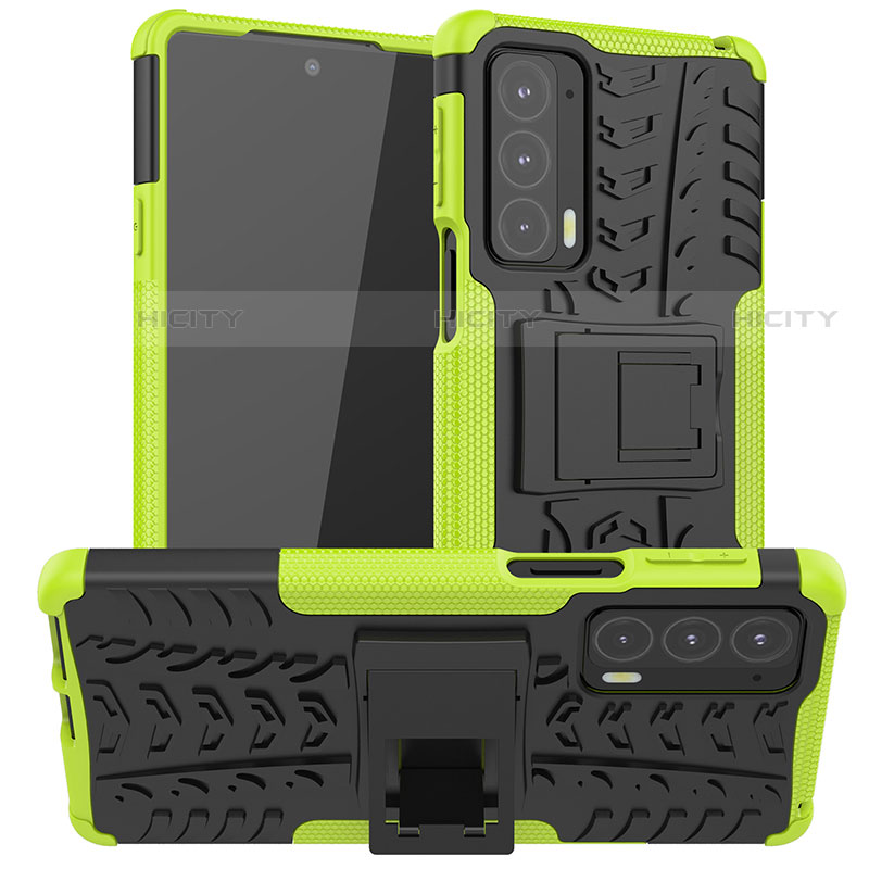 Custodia Silicone e Plastica Opaca Cover con Supporto A01 per Motorola Moto Edge 20 5G