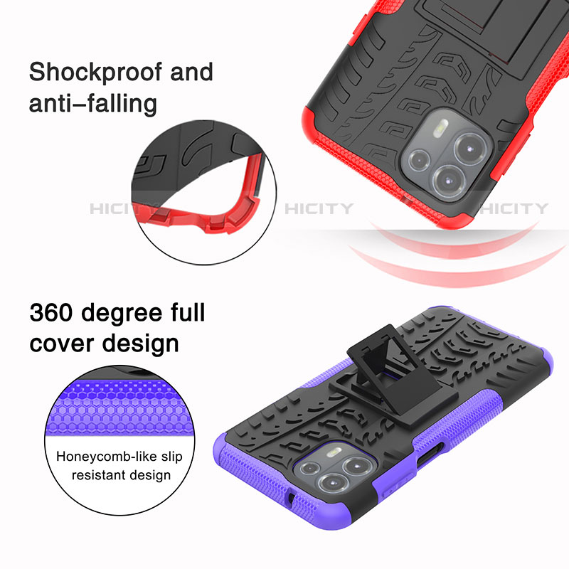 Custodia Silicone e Plastica Opaca Cover con Supporto A01 per Motorola Moto Edge 20 Lite 5G