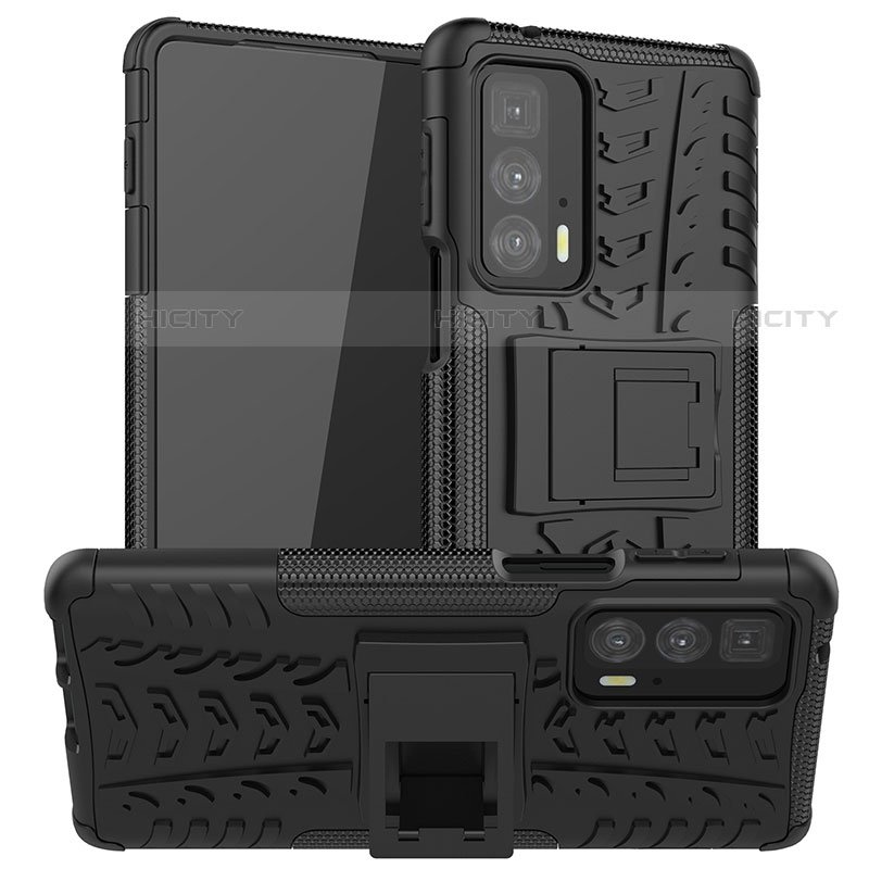 Custodia Silicone e Plastica Opaca Cover con Supporto A01 per Motorola Moto Edge 20 Pro 5G
