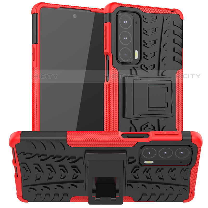 Custodia Silicone e Plastica Opaca Cover con Supporto A01 per Motorola Moto Edge Lite 5G