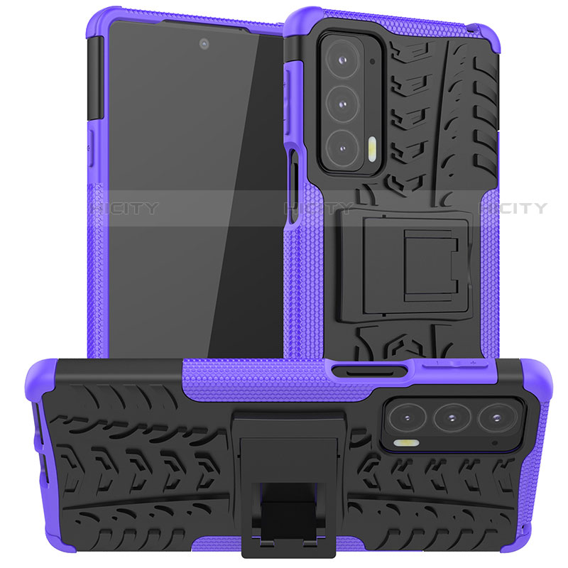 Custodia Silicone e Plastica Opaca Cover con Supporto A01 per Motorola Moto Edge Lite 5G