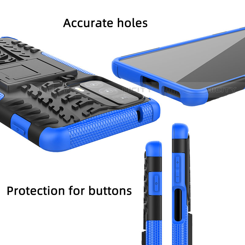 Custodia Silicone e Plastica Opaca Cover con Supporto A01 per Motorola Moto Edge S Pro 5G
