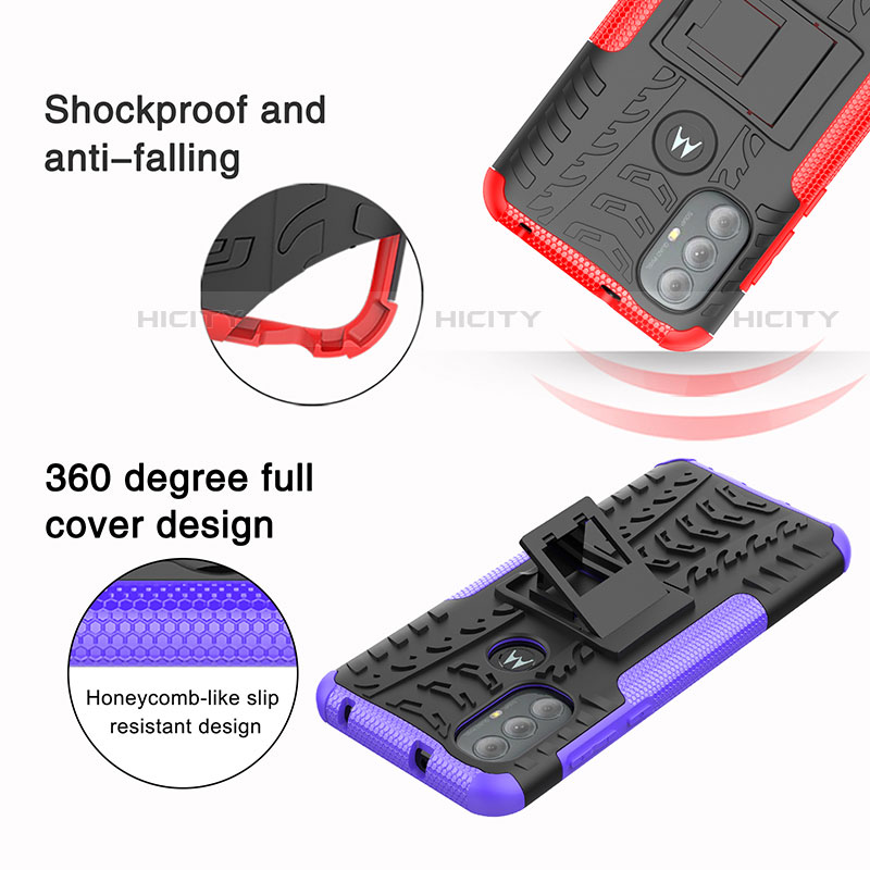 Custodia Silicone e Plastica Opaca Cover con Supporto A01 per Motorola Moto G Play Gen 2