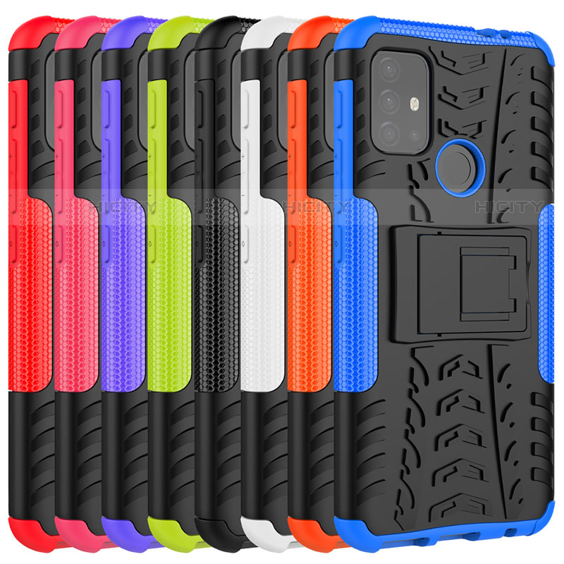 Custodia Silicone e Plastica Opaca Cover con Supporto A01 per Motorola Moto G30