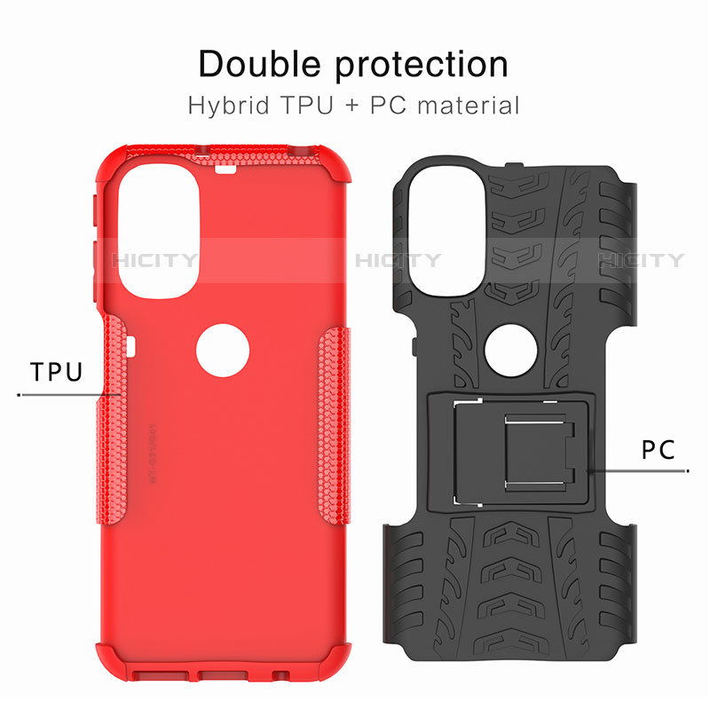 Custodia Silicone e Plastica Opaca Cover con Supporto A01 per Motorola Moto G31