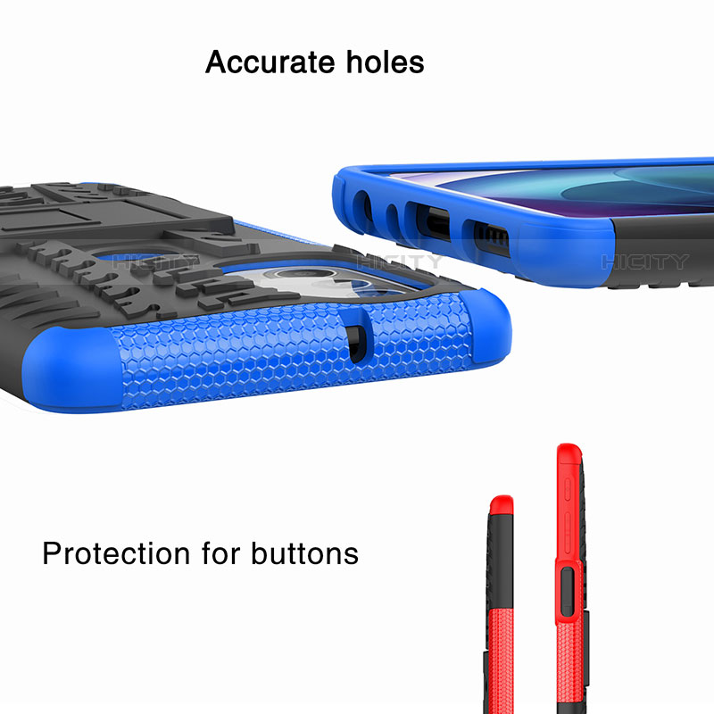 Custodia Silicone e Plastica Opaca Cover con Supporto A01 per Motorola Moto G51 5G