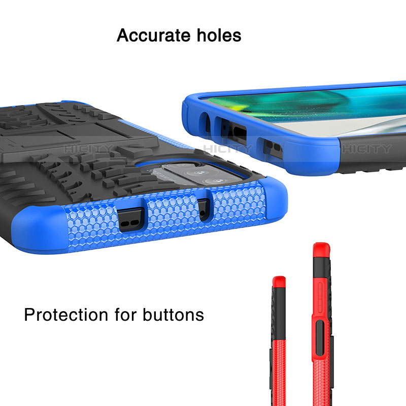 Custodia Silicone e Plastica Opaca Cover con Supporto A01 per Motorola Moto G71s 5G