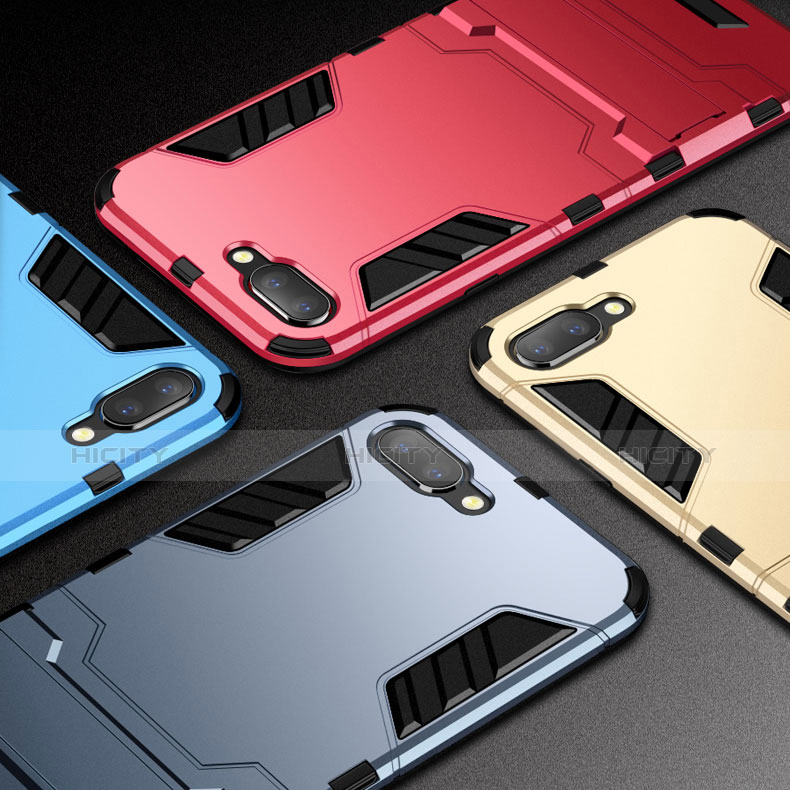 Custodia Silicone e Plastica Opaca Cover con Supporto A01 per Oppo R15X