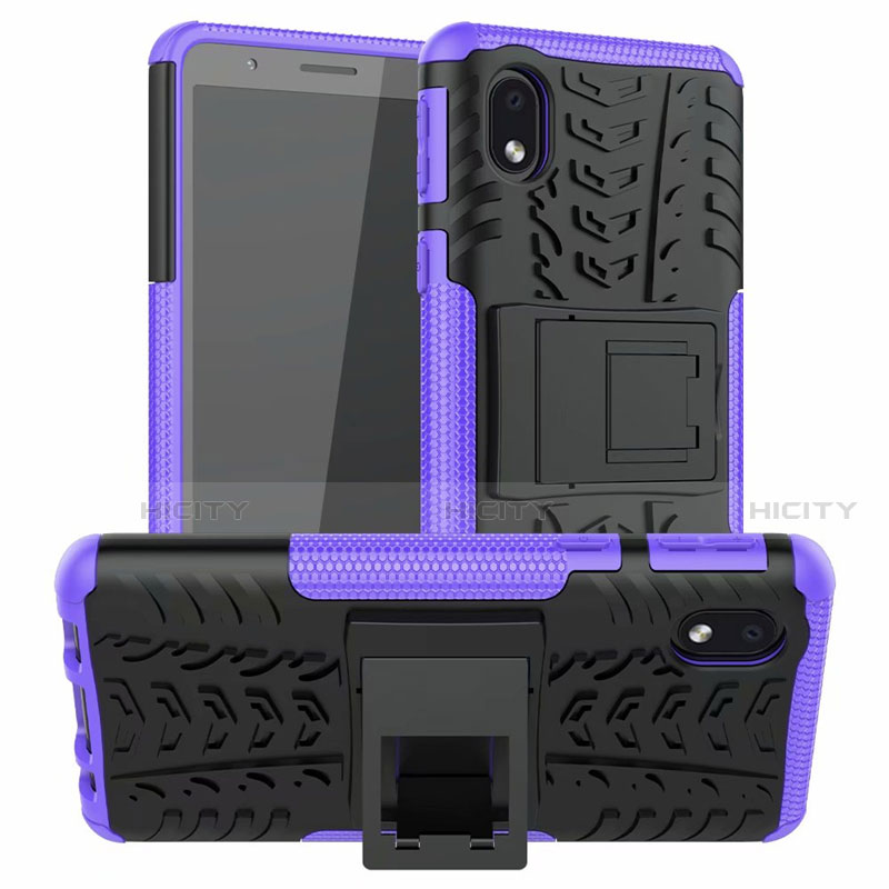 Custodia Silicone e Plastica Opaca Cover con Supporto A01 per Samsung Galaxy A01 Core
