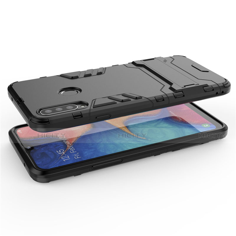 Custodia Silicone e Plastica Opaca Cover con Supporto A01 per Samsung Galaxy A20s