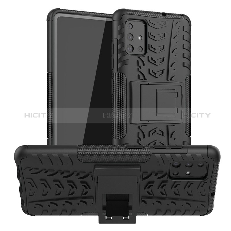Custodia Silicone e Plastica Opaca Cover con Supporto A01 per Samsung Galaxy A71 4G A715