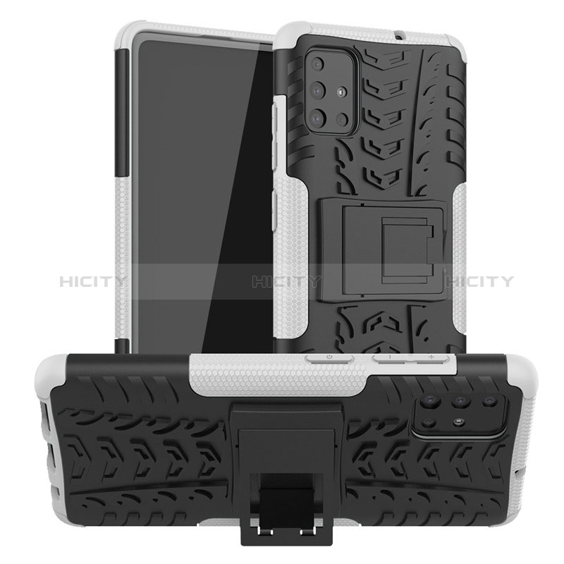 Custodia Silicone e Plastica Opaca Cover con Supporto A01 per Samsung Galaxy A71 4G A715