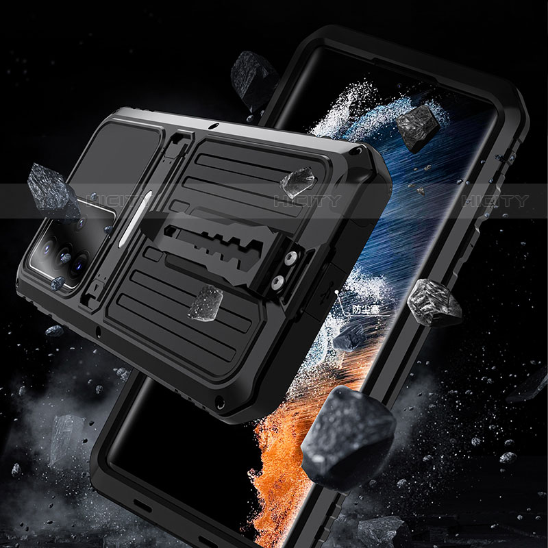 Custodia Silicone e Plastica Opaca Cover con Supporto A01 per Samsung Galaxy S21 Ultra 5G