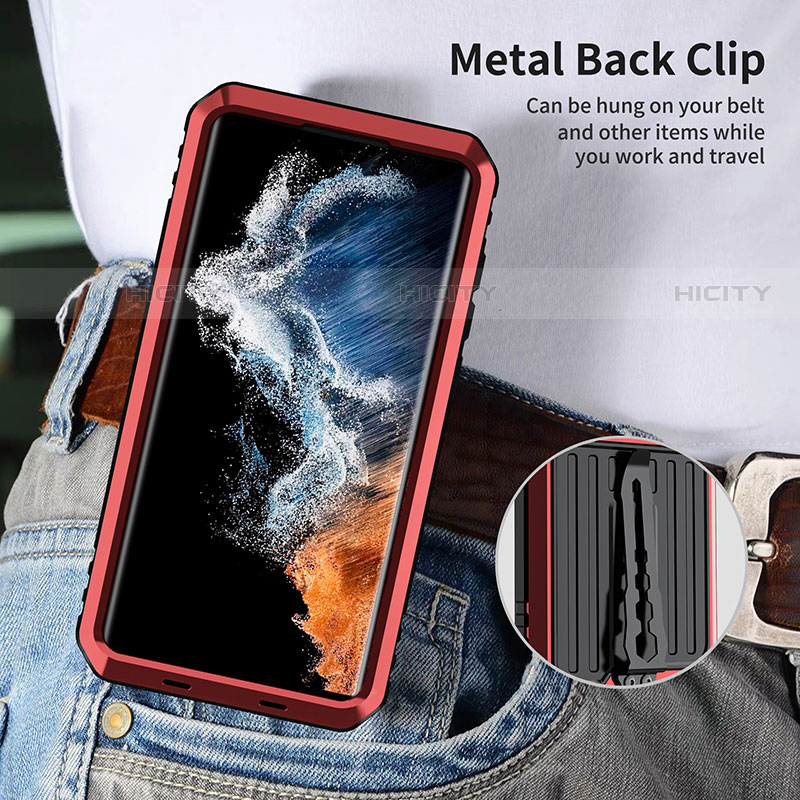 Custodia Silicone e Plastica Opaca Cover con Supporto A01 per Samsung Galaxy S22 Ultra 5G