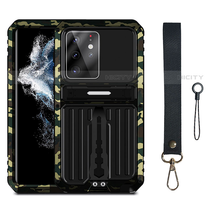 Custodia Silicone e Plastica Opaca Cover con Supporto A01 per Samsung Galaxy S23 Ultra 5G