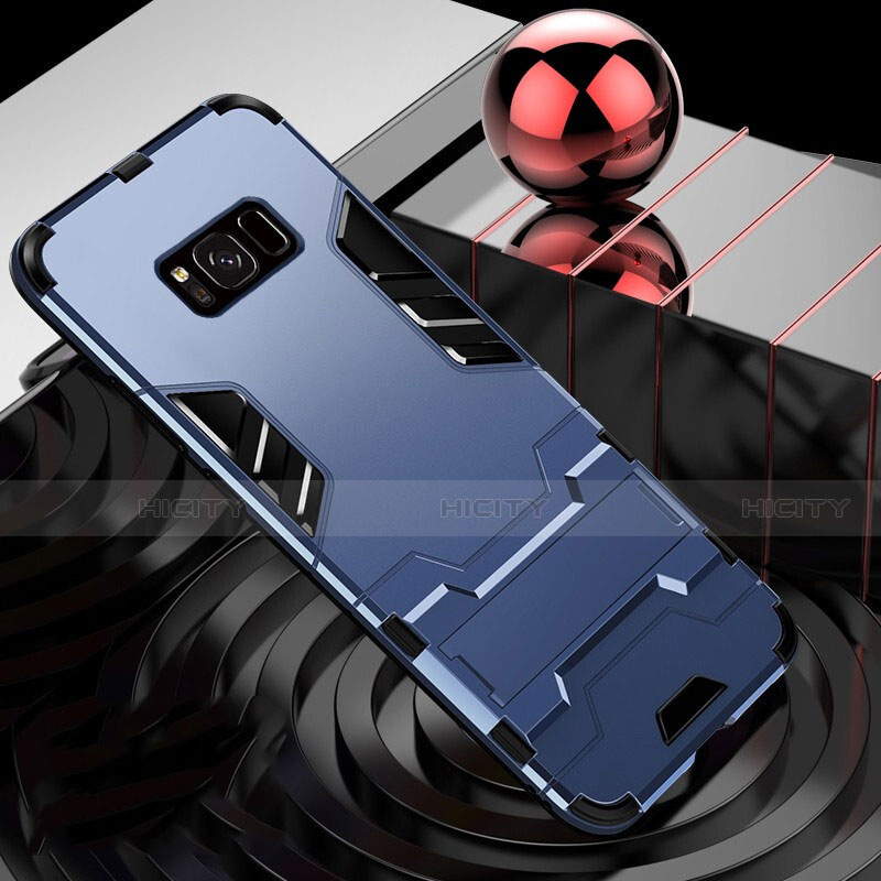 Custodia Silicone e Plastica Opaca Cover con Supporto A01 per Samsung Galaxy S8