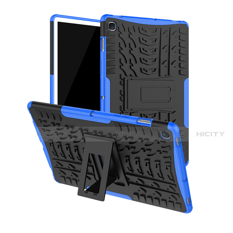 Custodia Silicone e Plastica Opaca Cover con Supporto A01 per Samsung Galaxy Tab S5e 4G 10.5 SM-T725 Blu