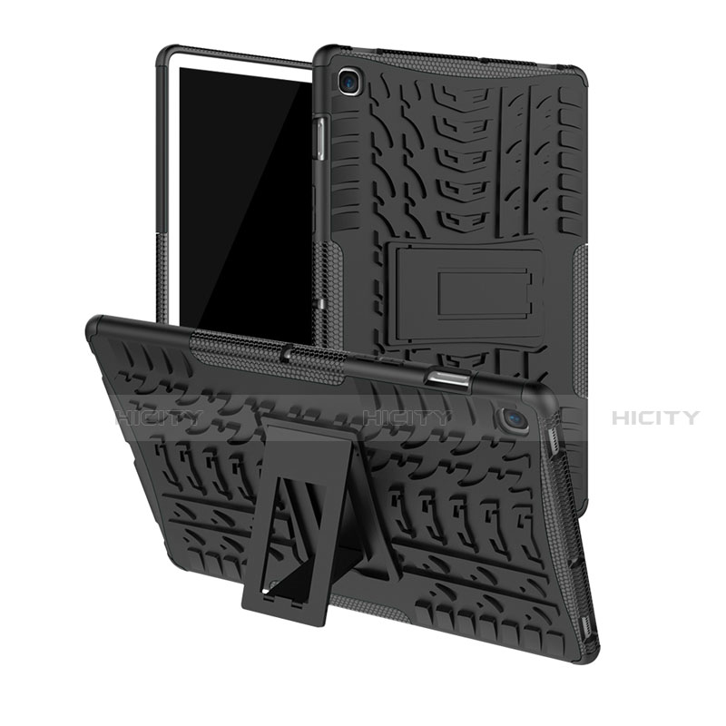 Custodia Silicone e Plastica Opaca Cover con Supporto A01 per Samsung Galaxy Tab S5e 4G 10.5 SM-T725 Nero