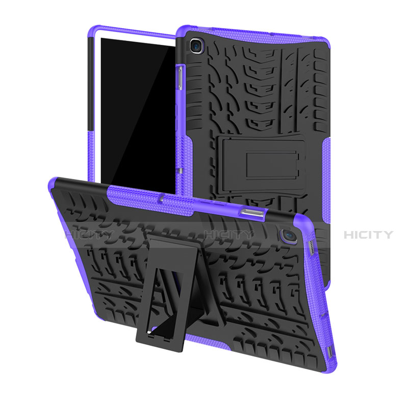 Custodia Silicone e Plastica Opaca Cover con Supporto A01 per Samsung Galaxy Tab S5e 4G 10.5 SM-T725 Viola