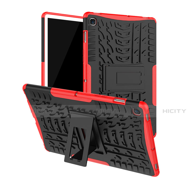 Custodia Silicone e Plastica Opaca Cover con Supporto A01 per Samsung Galaxy Tab S5e Wi-Fi 10.5 SM-T720 Rosso