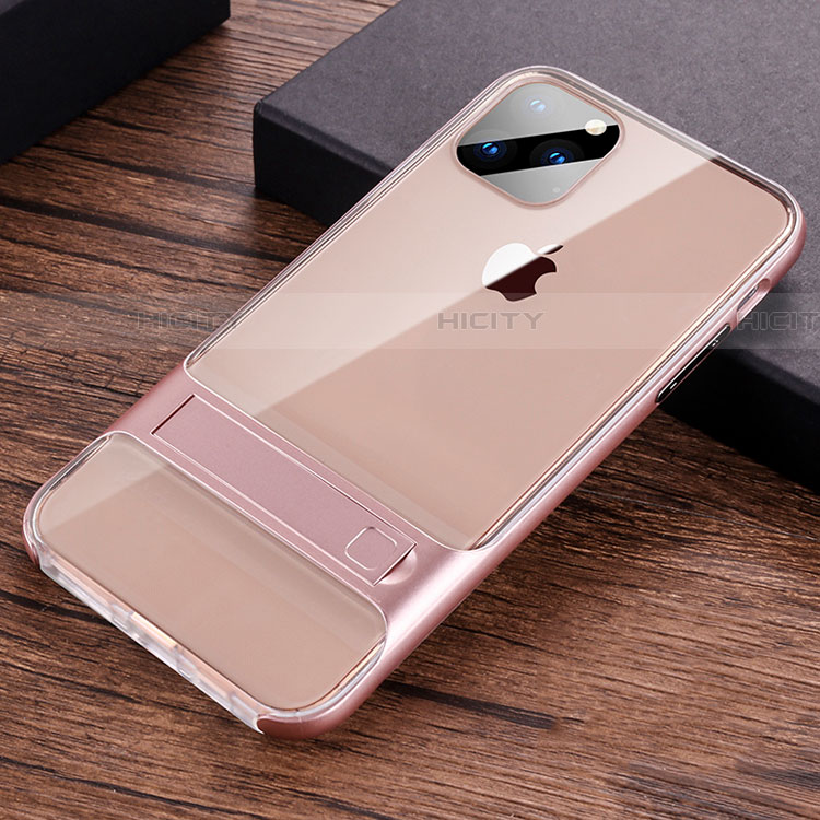 Custodia Silicone e Plastica Opaca Cover con Supporto A02 per Apple iPhone 11 Pro Max