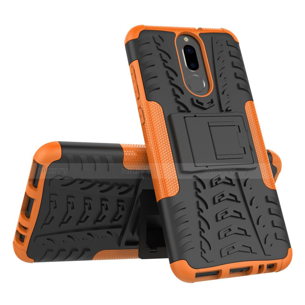 Custodia Silicone e Plastica Opaca Cover con Supporto A02 per Huawei G10 Arancione