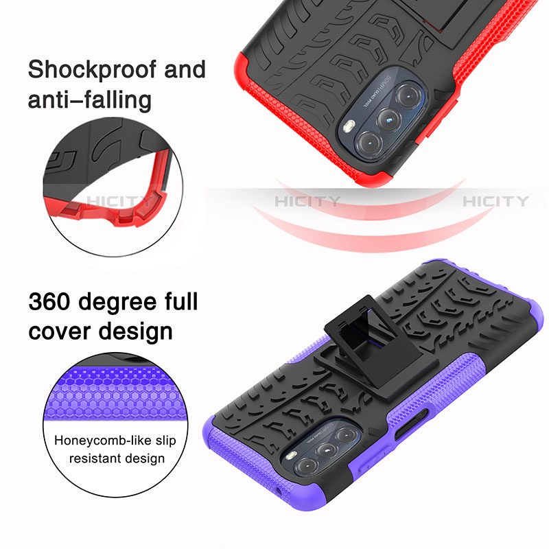 Custodia Silicone e Plastica Opaca Cover con Supporto A02 per Motorola Moto G 5G (2022)