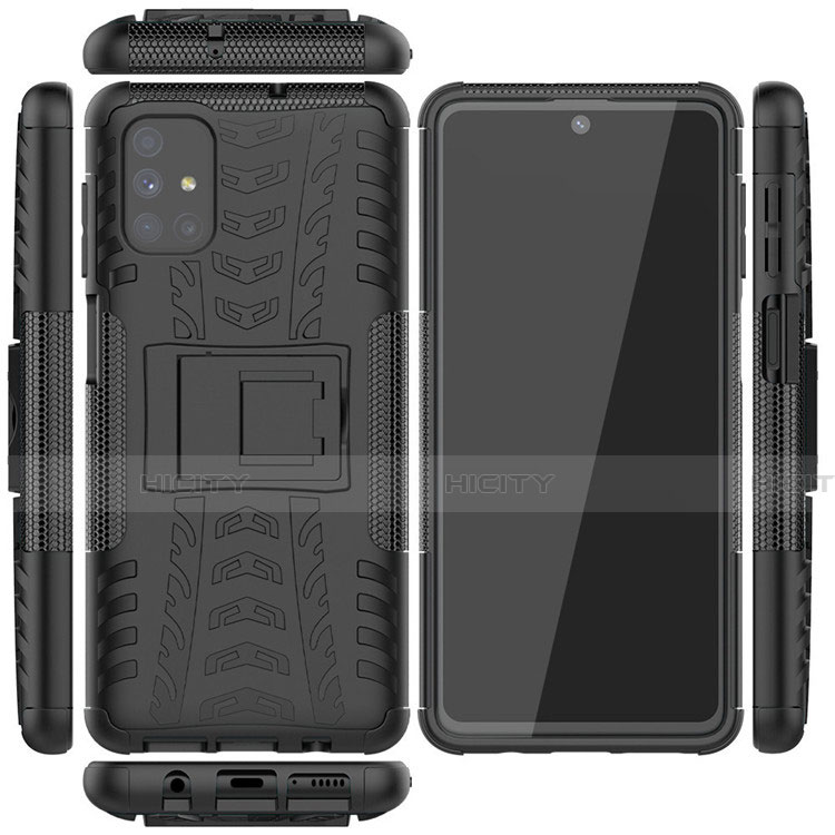 Custodia Silicone e Plastica Opaca Cover con Supporto A02 per Samsung Galaxy M51