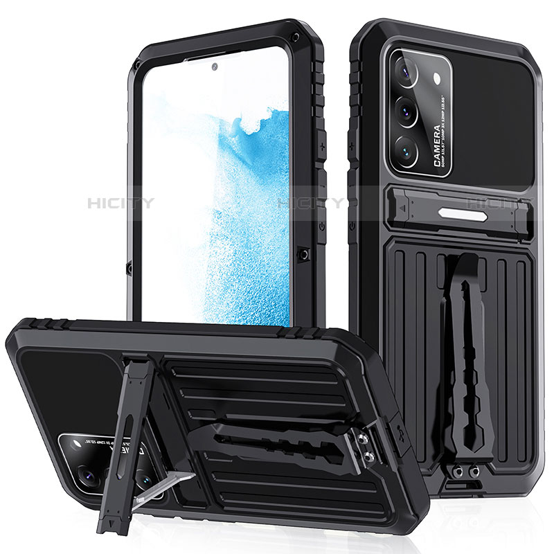 Custodia Silicone e Plastica Opaca Cover con Supporto A02 per Samsung Galaxy S21 FE 5G Nero