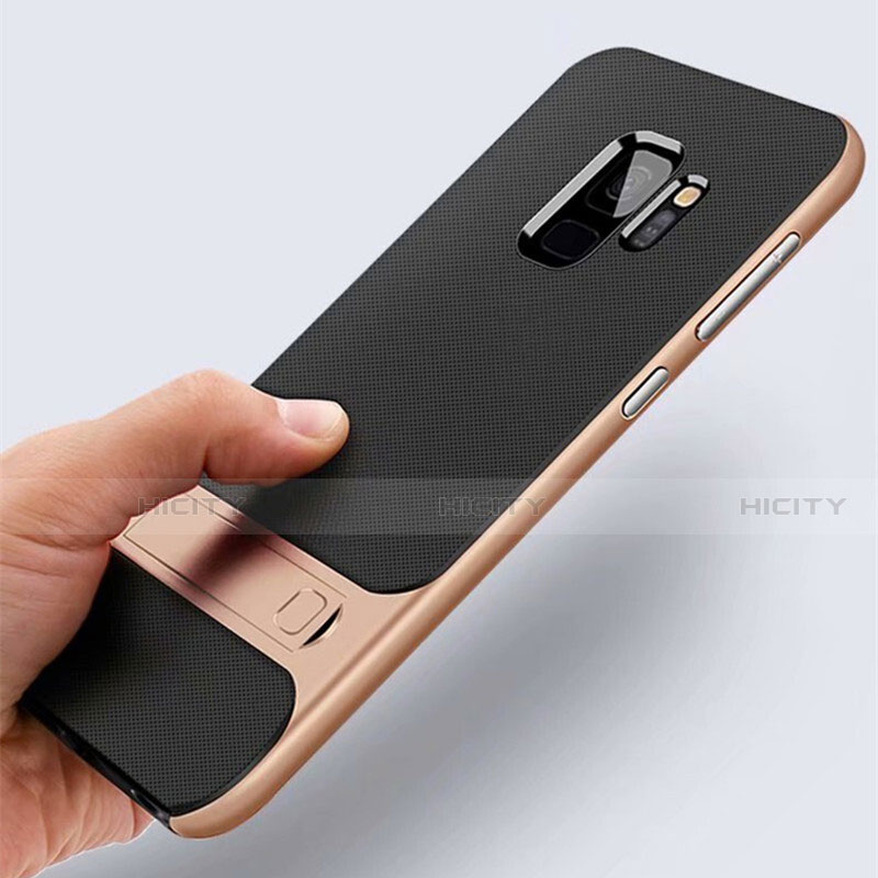 Custodia Silicone e Plastica Opaca Cover con Supporto A02 per Samsung Galaxy S9