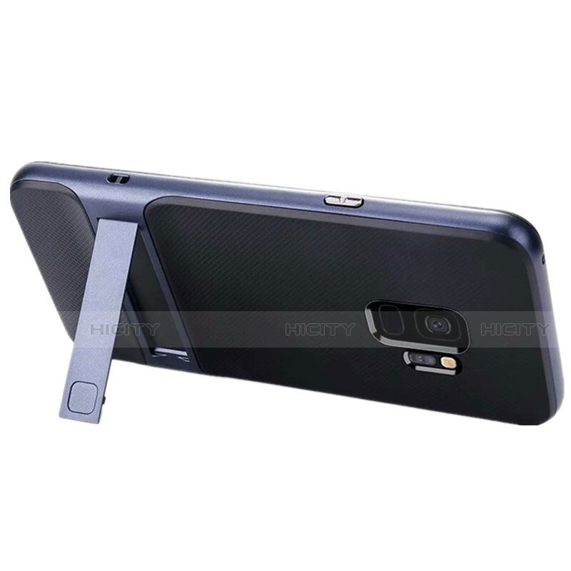 Custodia Silicone e Plastica Opaca Cover con Supporto A02 per Samsung Galaxy S9