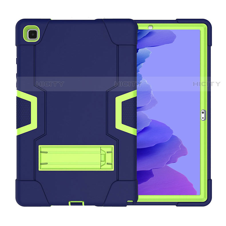 Custodia Silicone e Plastica Opaca Cover con Supporto A02 per Samsung Galaxy Tab A7 4G 10.4 SM-T505 Blu Notte