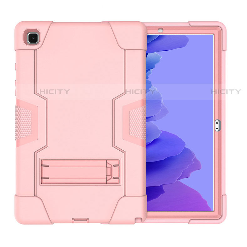 Custodia Silicone e Plastica Opaca Cover con Supporto A02 per Samsung Galaxy Tab A7 4G 10.4 SM-T505 Rosa