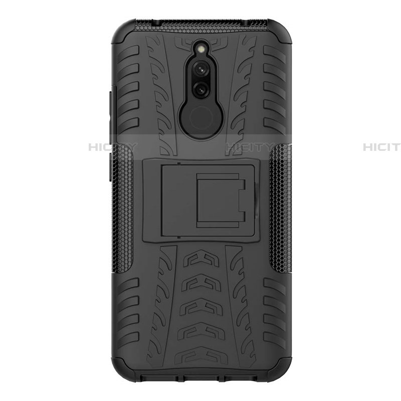 Custodia Silicone e Plastica Opaca Cover con Supporto A02 per Xiaomi Redmi 8