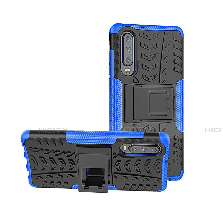 Custodia Silicone e Plastica Opaca Cover con Supporto A03 per Huawei P30