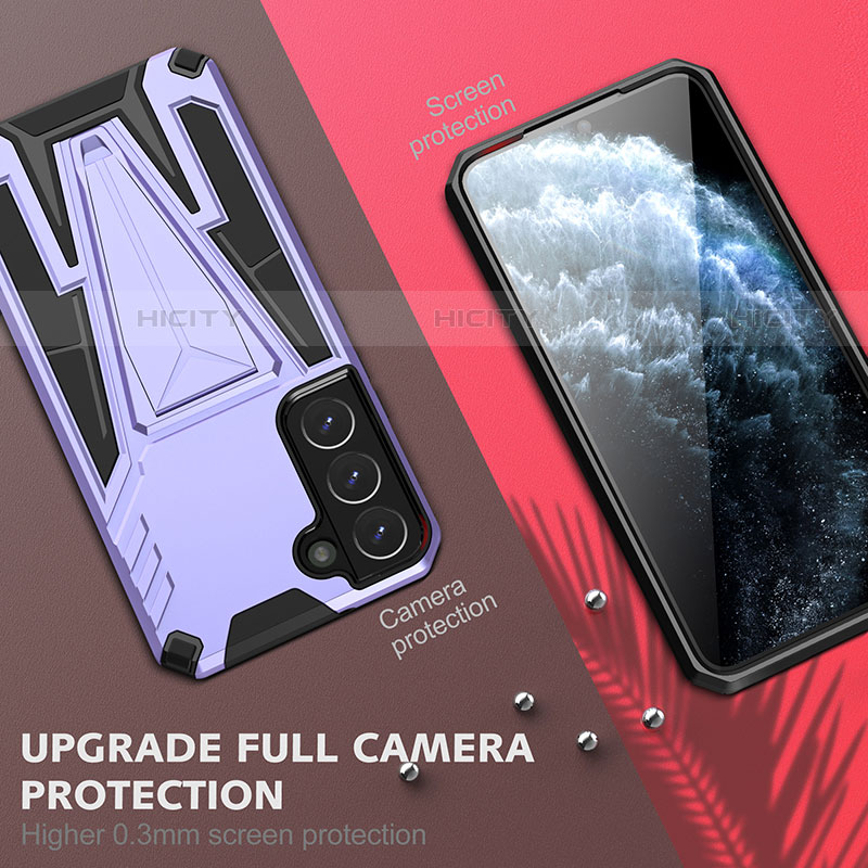 Custodia Silicone e Plastica Opaca Cover con Supporto A03 per Samsung Galaxy S21 FE 5G
