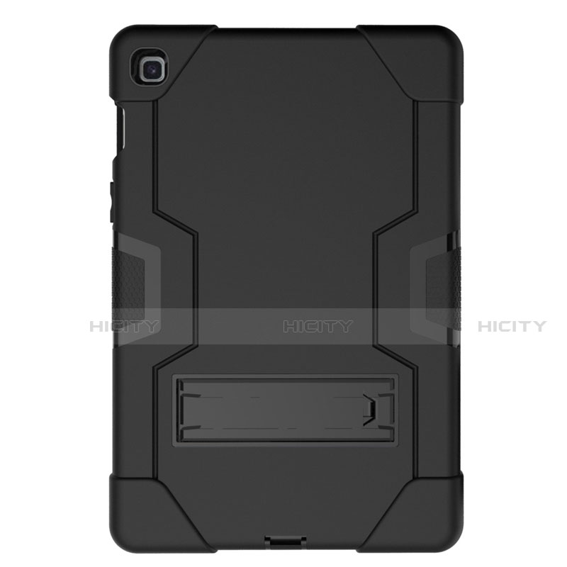 Custodia Silicone e Plastica Opaca Cover con Supporto A03 per Samsung Galaxy Tab S5e 4G 10.5 SM-T725 Nero