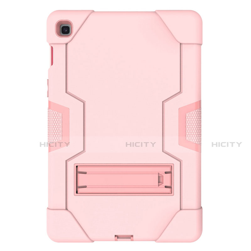 Custodia Silicone e Plastica Opaca Cover con Supporto A03 per Samsung Galaxy Tab S5e 4G 10.5 SM-T725 Oro Rosa