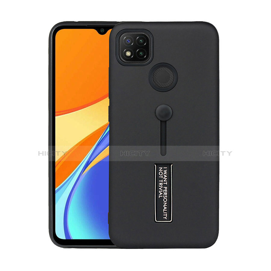 Custodia Silicone e Plastica Opaca Cover con Supporto A03 per Xiaomi Redmi 9 India