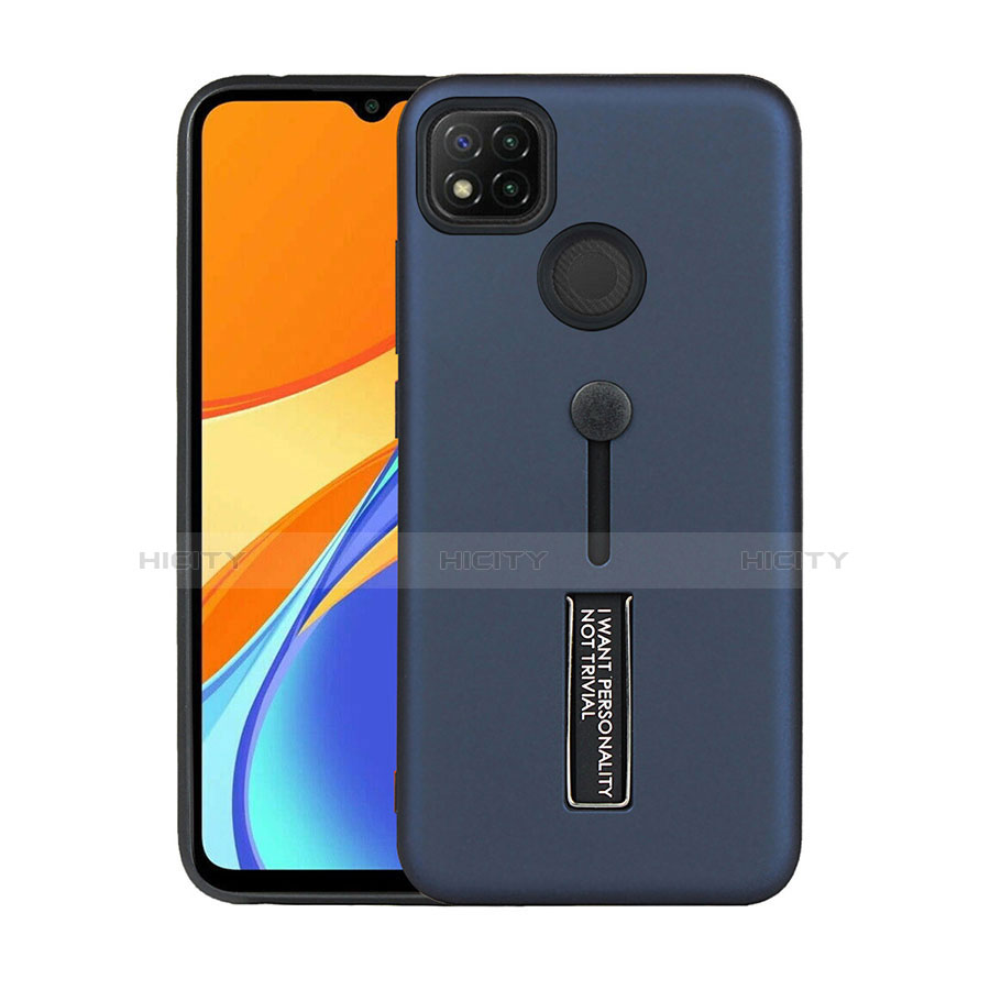 Custodia Silicone e Plastica Opaca Cover con Supporto A03 per Xiaomi Redmi 9 India