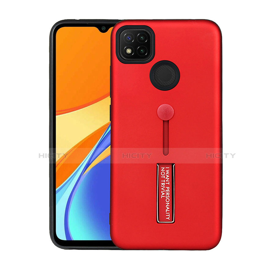 Custodia Silicone e Plastica Opaca Cover con Supporto A03 per Xiaomi Redmi 9 India