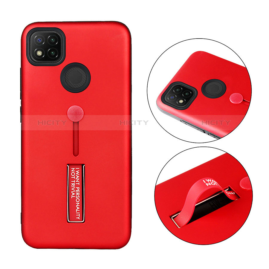 Custodia Silicone e Plastica Opaca Cover con Supporto A03 per Xiaomi Redmi 9C