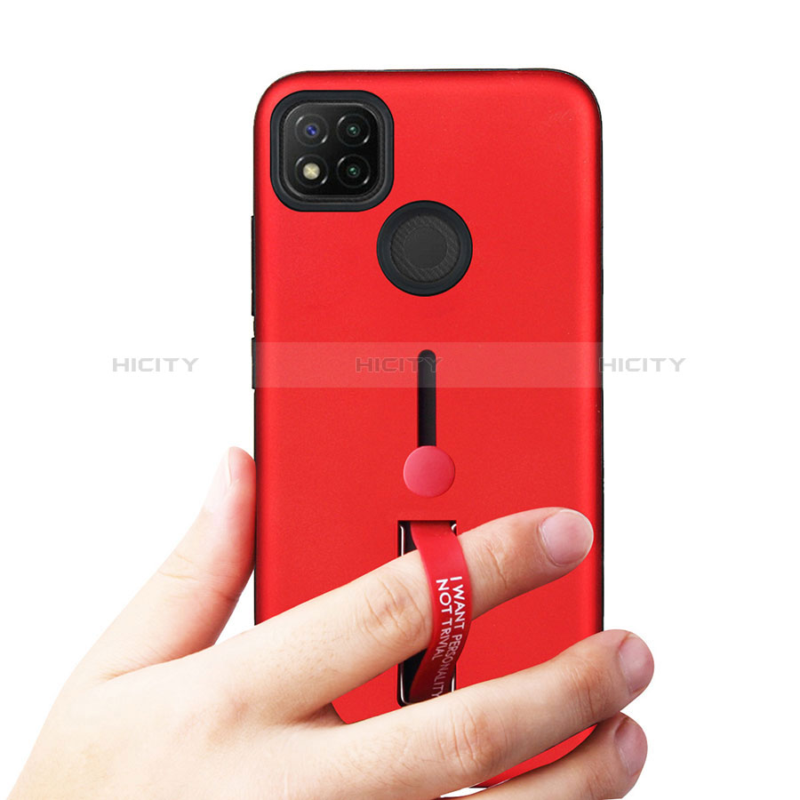 Custodia Silicone e Plastica Opaca Cover con Supporto A03 per Xiaomi Redmi 9C