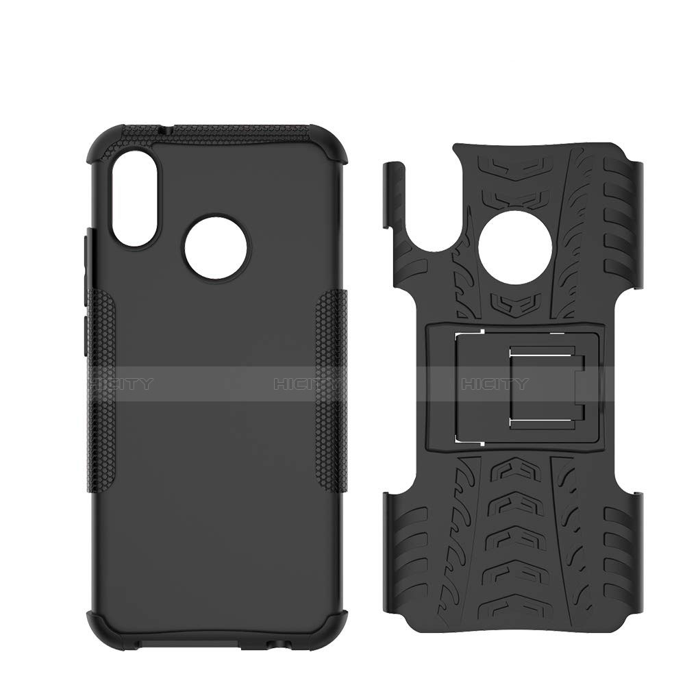 Custodia Silicone e Plastica Opaca Cover con Supporto A04 per Huawei Nova 3e