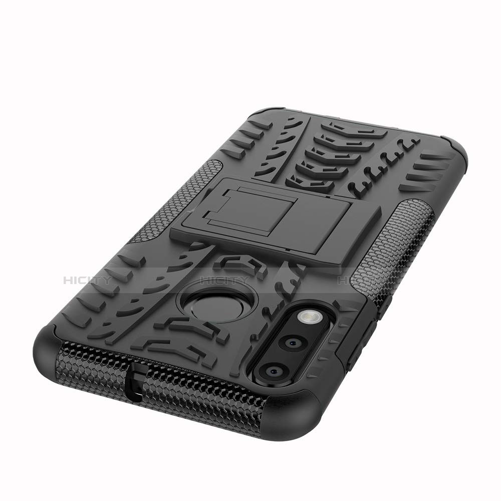 Custodia Silicone e Plastica Opaca Cover con Supporto A04 per Huawei P30 Lite XL