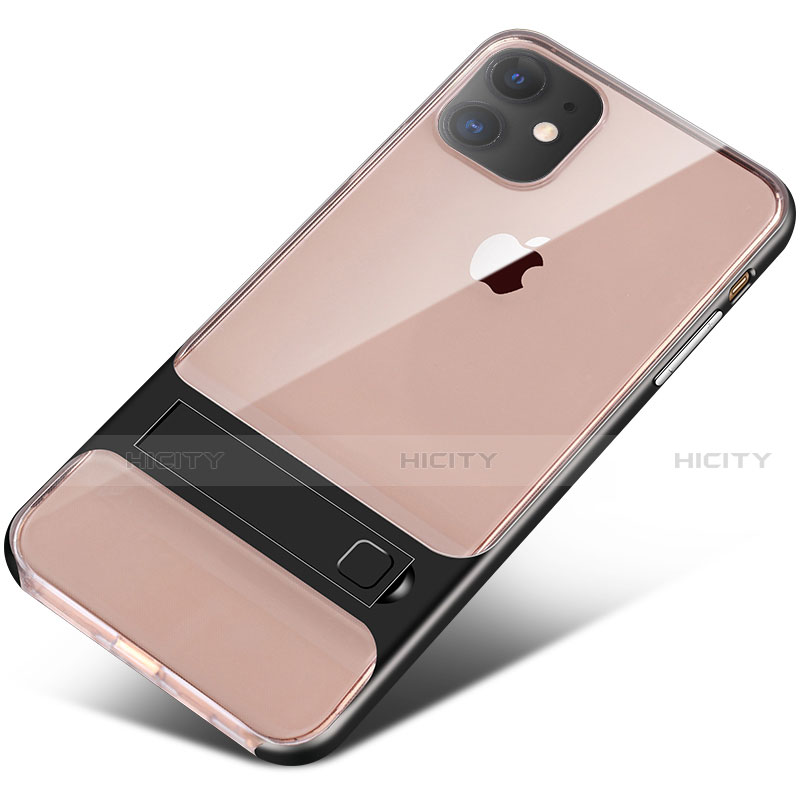 Custodia Silicone e Plastica Opaca Cover con Supporto A06 per Apple iPhone 11